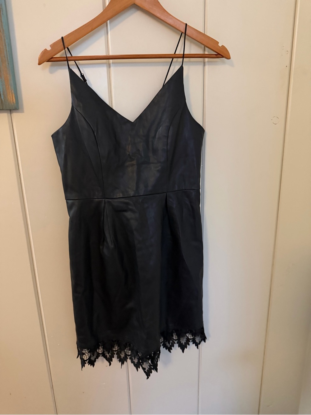 Romeo + Juliet Couture M Black Faux Leather Lace Romper Y2K Going Out